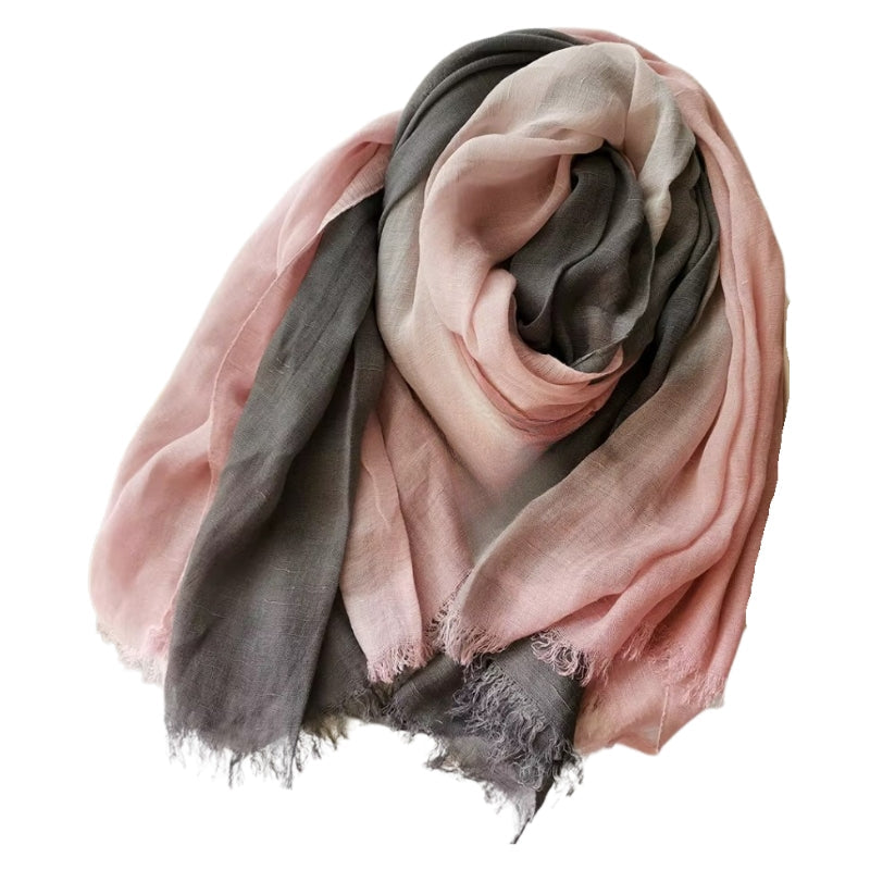Chèche Rose Rose et Gris 90*190cm