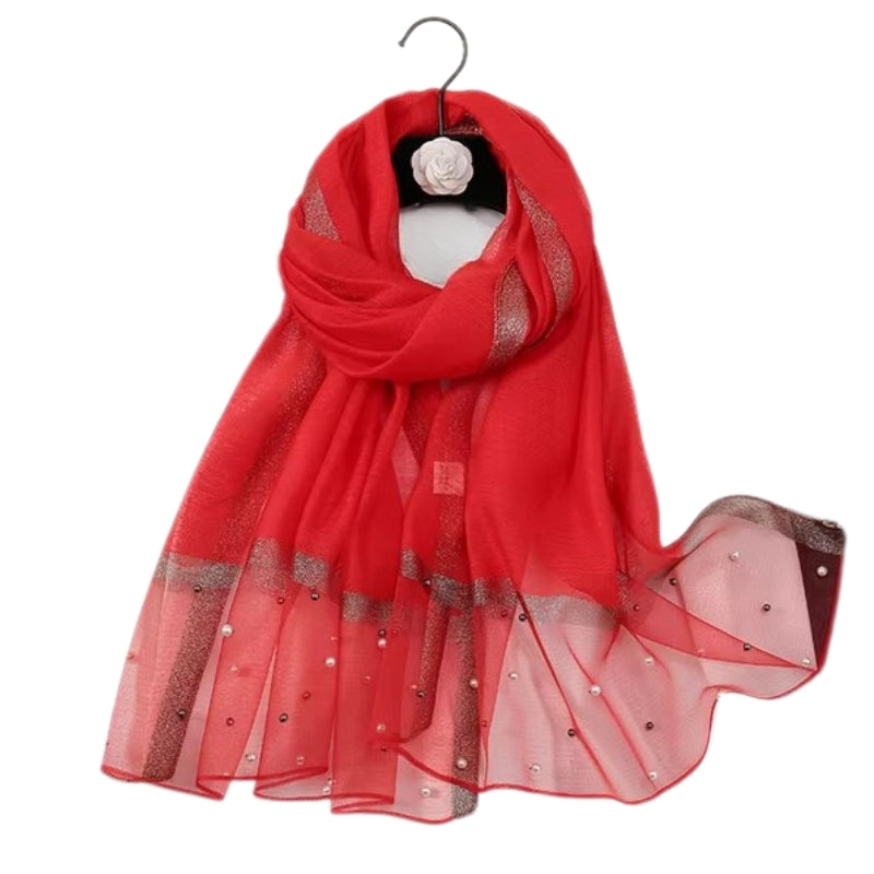 Foulard Perlé Rouge 190*70cm