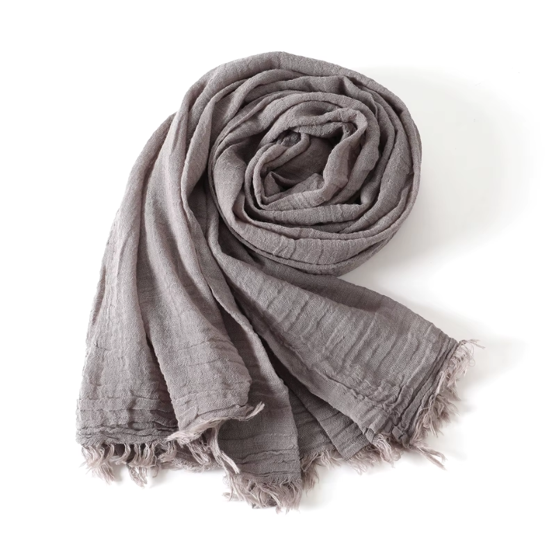 Chèche en Coton - Gris - 200*70cm