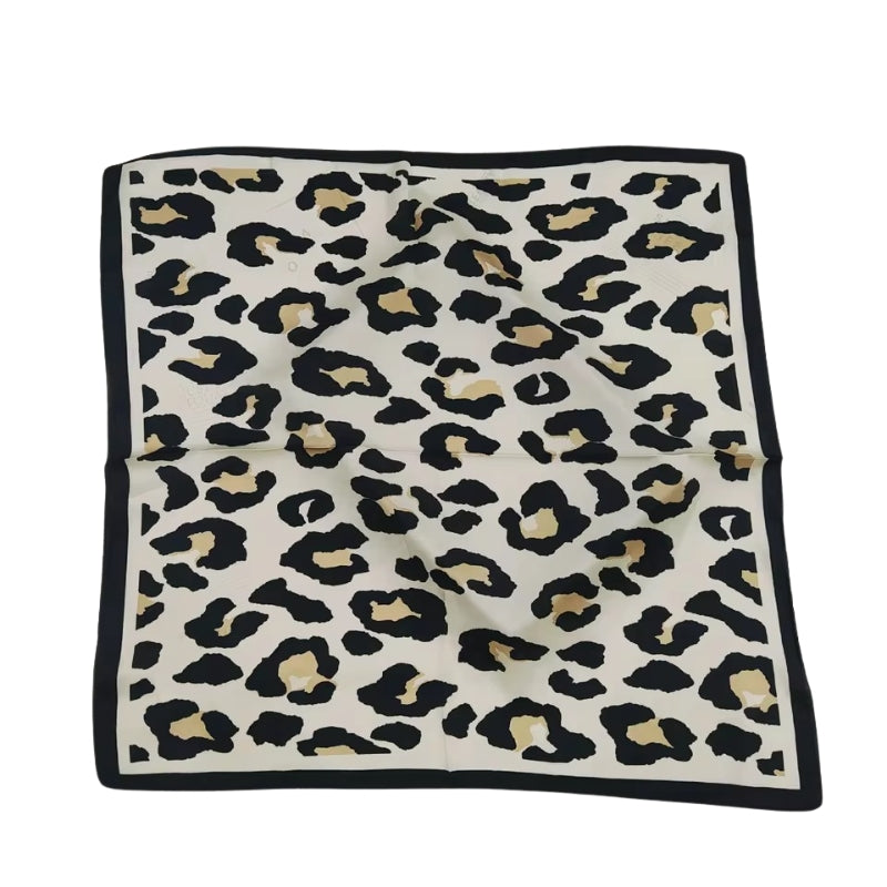 Foulard Femme Motif Léopard - Ivoire - 70x70cm