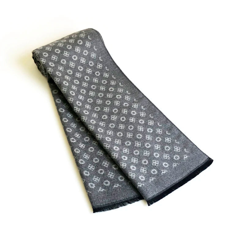 Echarpe Homme Gris Charbon et Argenté 180x30cm