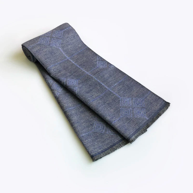 Echarpe Bleu Marine Homme Bleu Ardoise et Bleu Ciel 180*30cm