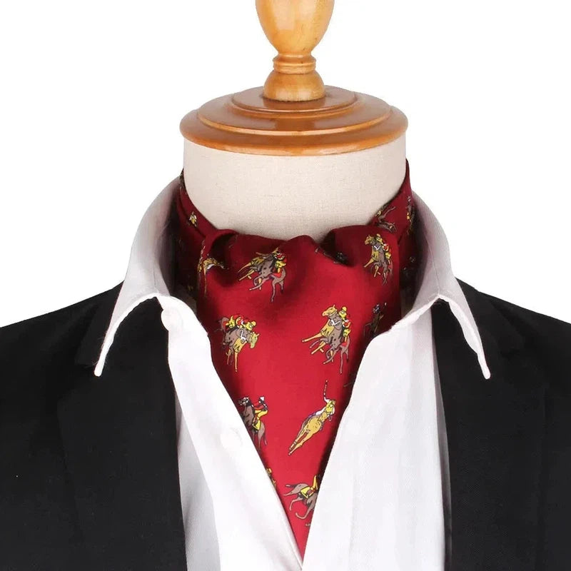 Cravate Echarpe Homme Bordeaux et Jaune 