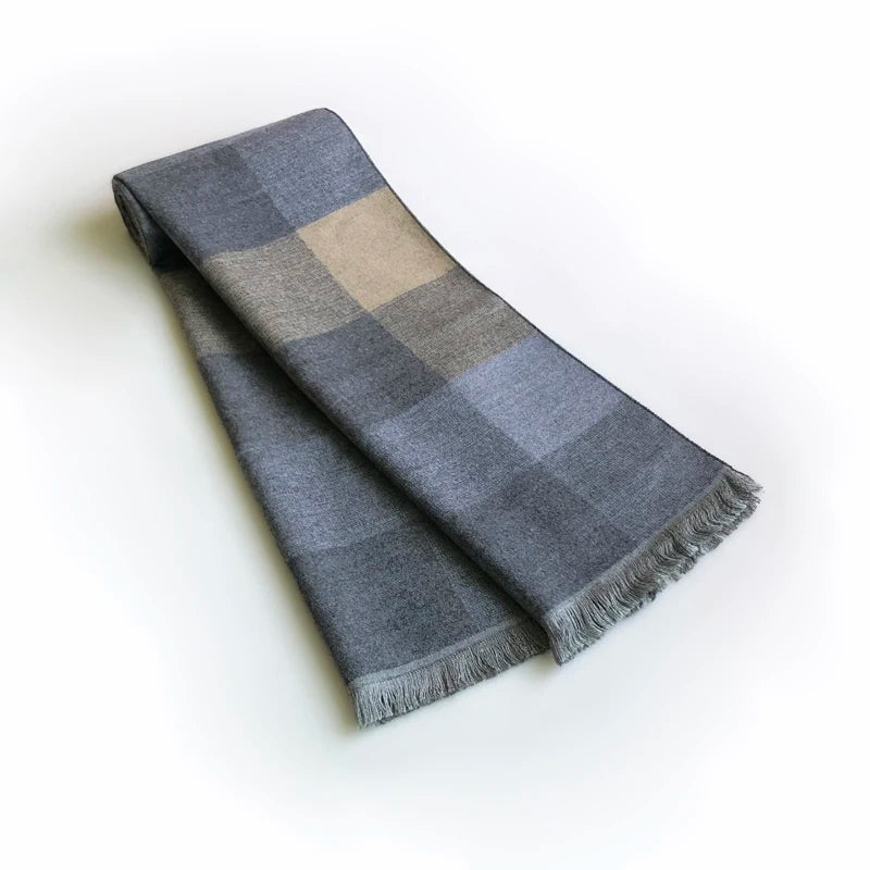 Echarpe Homme Hiver Gris et Beige Clair 180x30cm