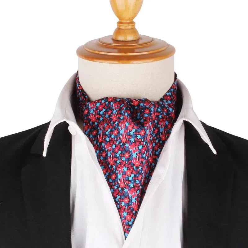 Cravate Echarpe Homme Rouge et Bleu 