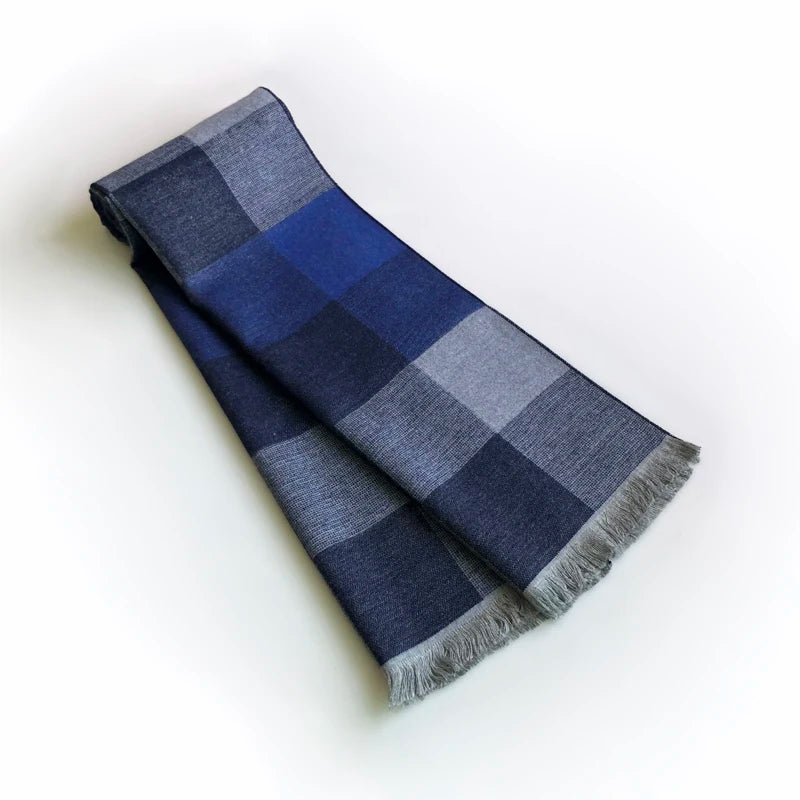 Echarpe Bleu Marine Homme Bleu Marine et Gris Clair 180*30cm