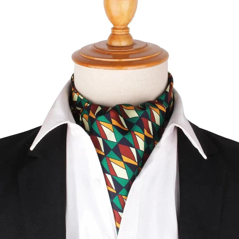 Cravate Echarpe Homme Vert Émeraude et Bordeaux 