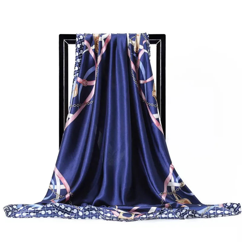 Foulard Petit Carré Bleu Nuit 90*90cm