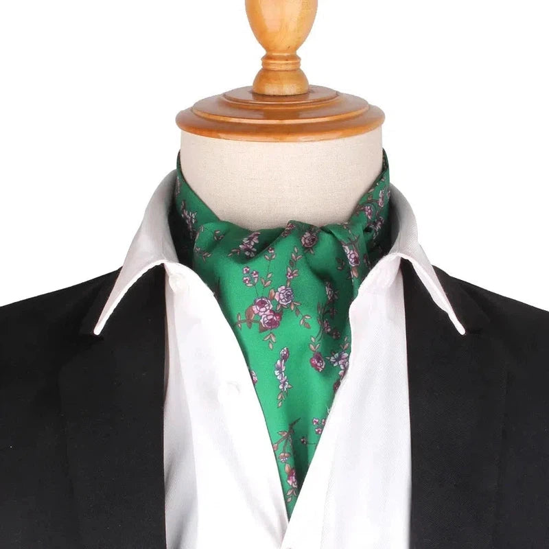 Cravate Echarpe Homme Vert Émeraude et Fuchsia 