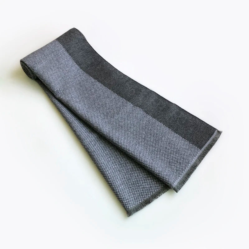Echarpe Homme Gris Gris Ardoise et Charbon 180x30cm