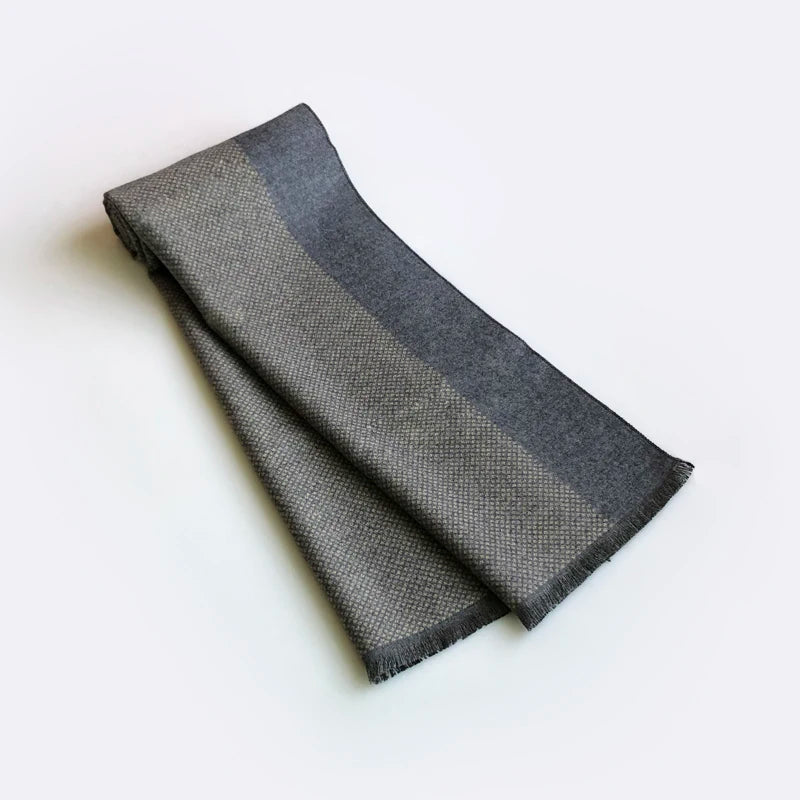 Echarpe Homme Hiver Gris Foncé et Taupe 180x30cm