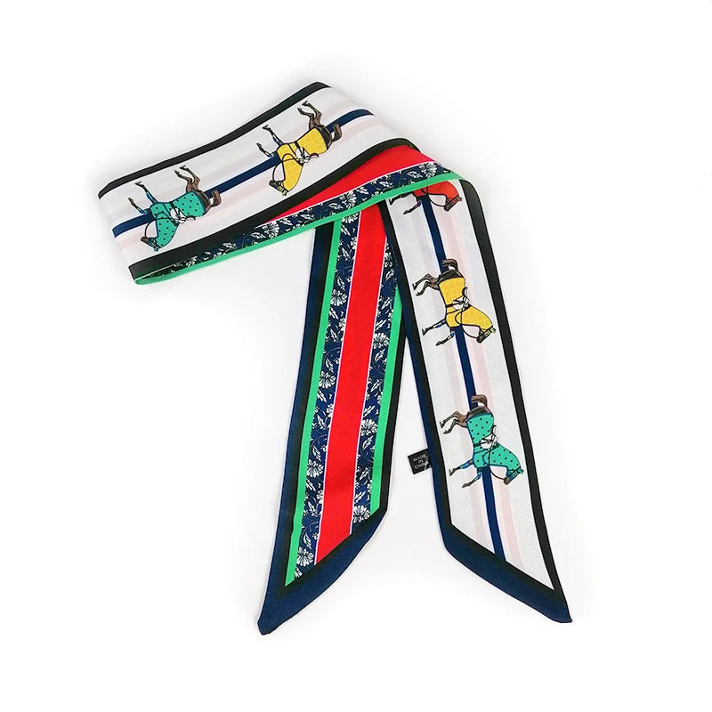 Bande Foulard Cheveux Rouge et Vert 90*5.5cm