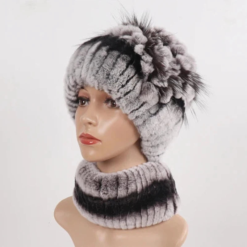 Parure Bonnet Et Echarpe Fourrure 4 