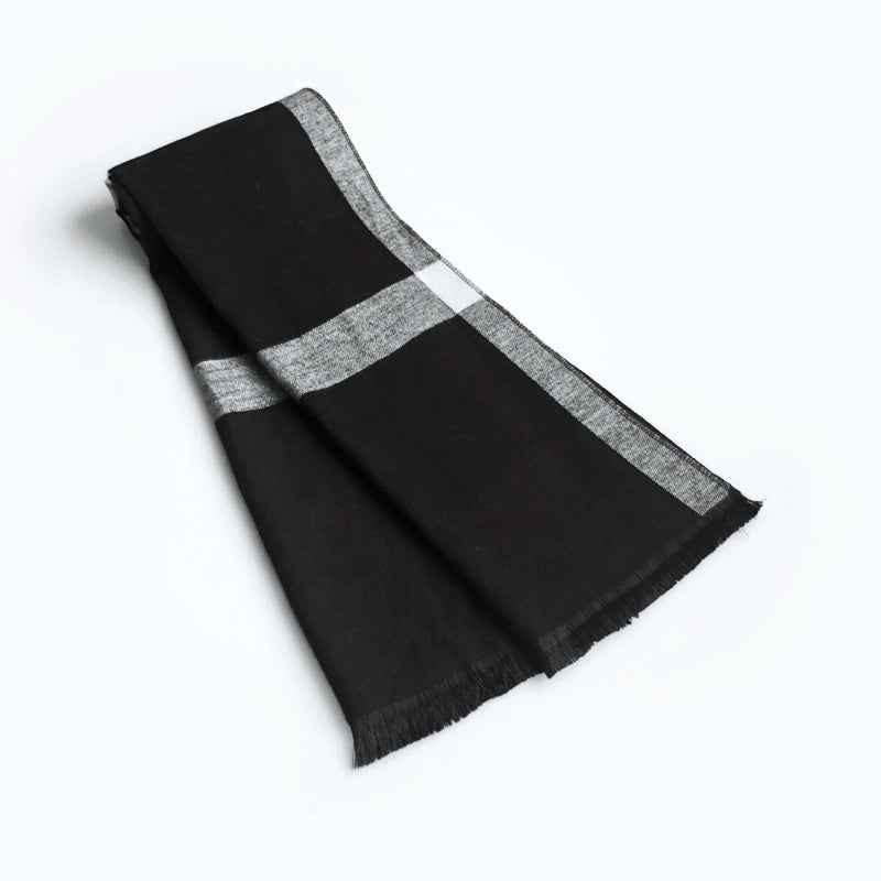 Echarpe Homme Hiver Noir et Argent 180x30cm