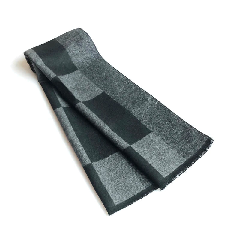 Echarpe Homme Hiver Noir et Gris Foncé 180x30cm
