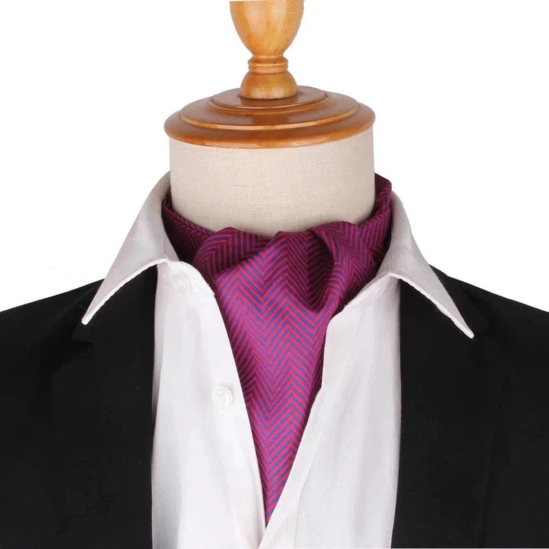 Foulard Ascot à Motifs Violet 