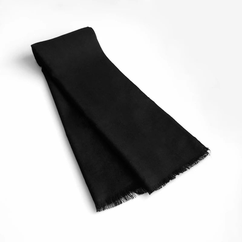 Echarpe Homme Noire Noir Ébène 180x30cm