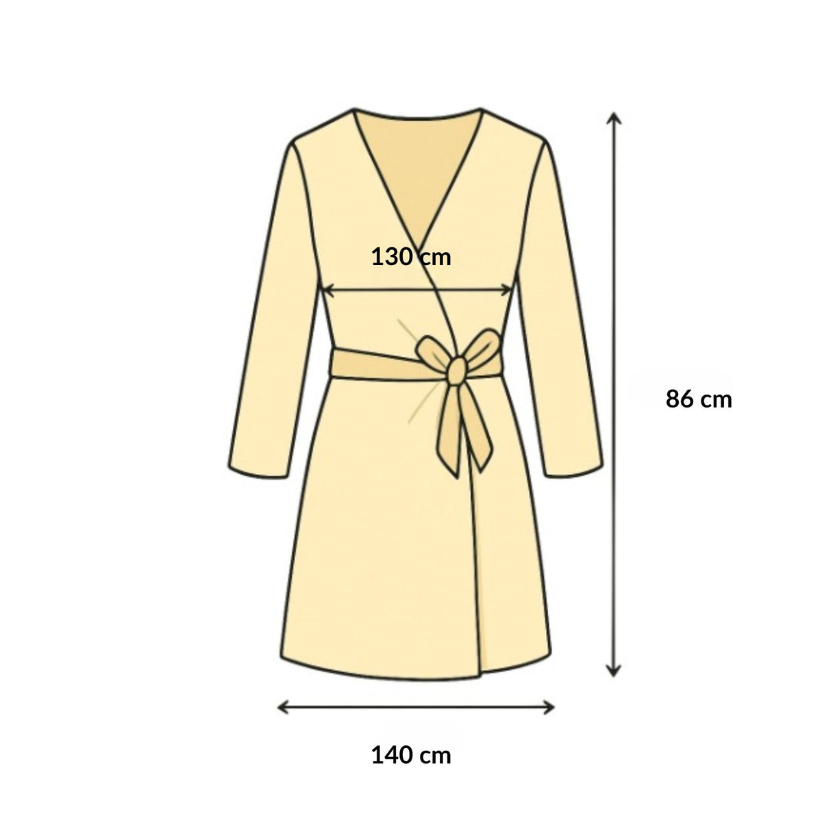 Pareo de Plage Rayée en Crochet guide des dimensions - Blanc - Noir - Beige