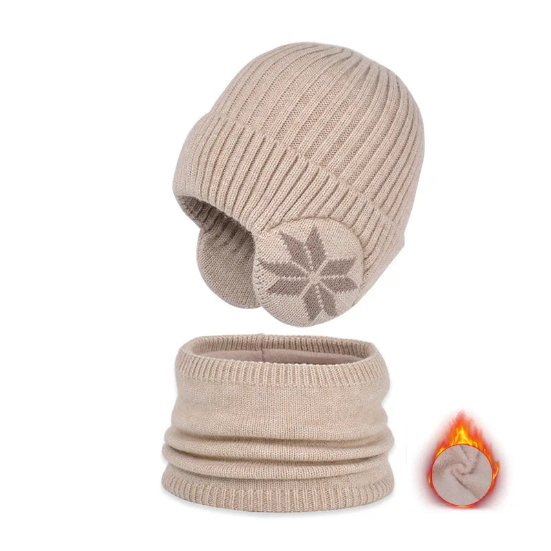 Bonnet et Snood Ensemble Enfant Garçon Beige Clair 