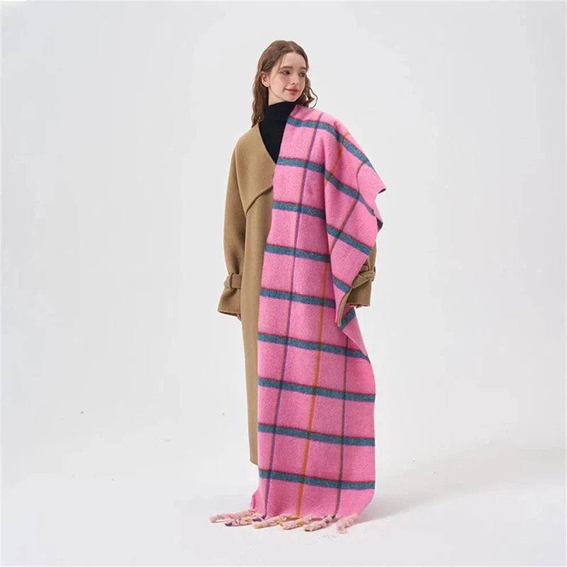Maxi Echarpe Plaid Rose 50x205cm