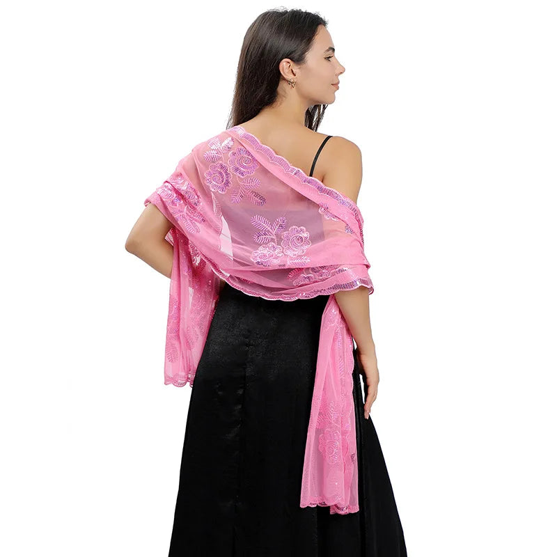 Etole Femme Cérémonie Chic Rose Poudré 60*190cm