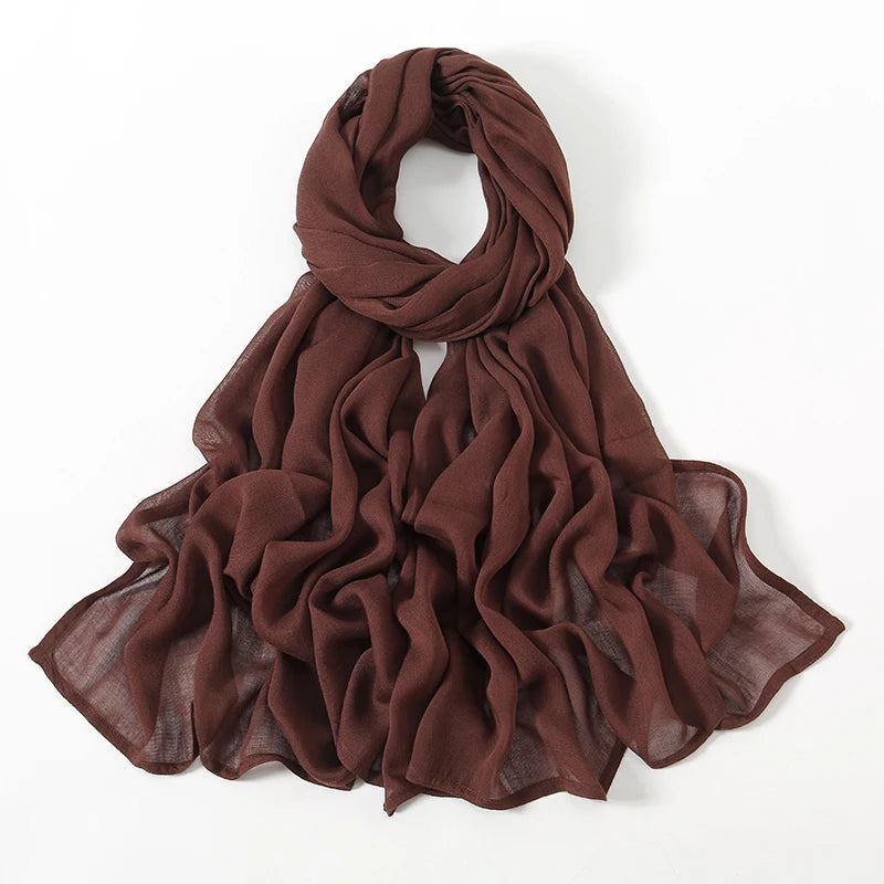 Foulard Femme pour Hijab Marron Terre 190*85cm
