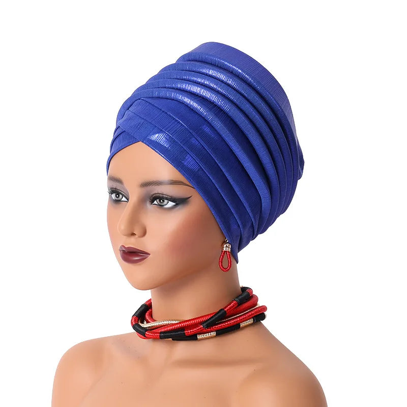 Foulard Turban Africain Bleu Royal 
