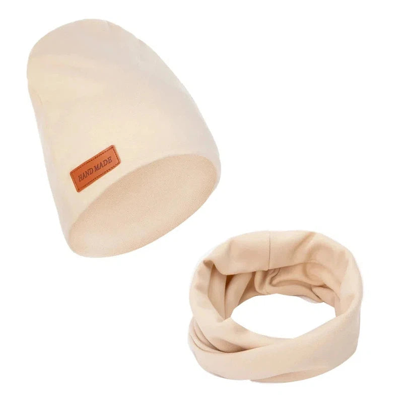 Ensemble Bonnet Snood Enfant Crème 