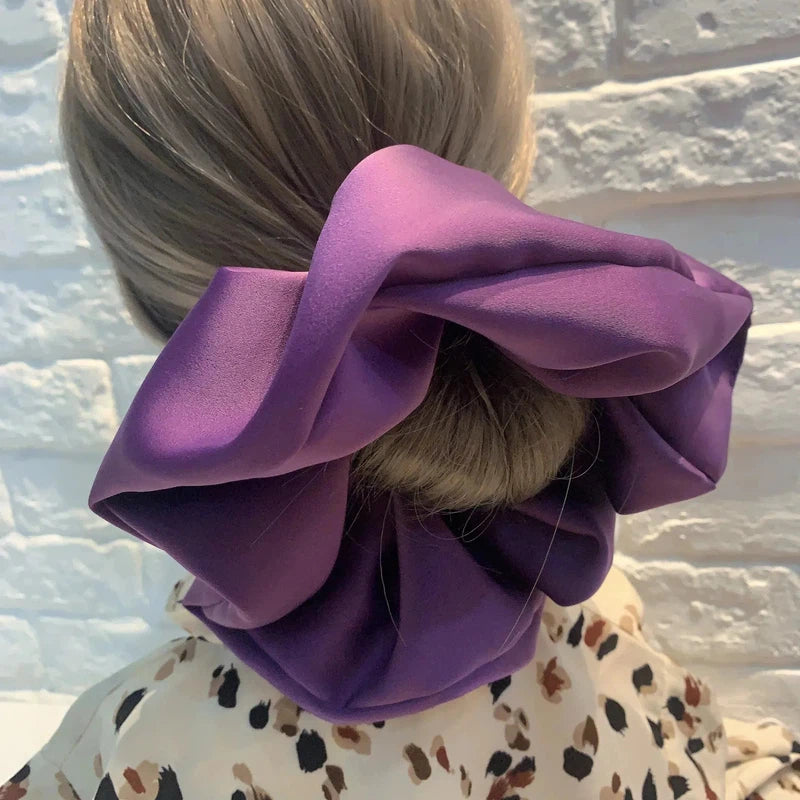 Gros Chouchou Cheveux Violet Satiné 