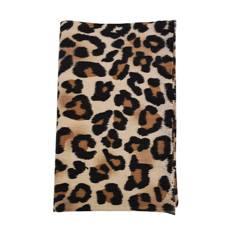 Chèche Foulard Femme Léopard Beige et Marron 210*80cm