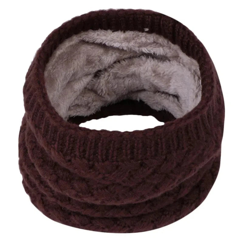 Snood Polaire Enfant Marron Foncé 3-10 ans / 25*21cm