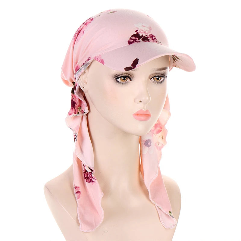Casquette Foulard Femme Rose Clair et Fuchsia 