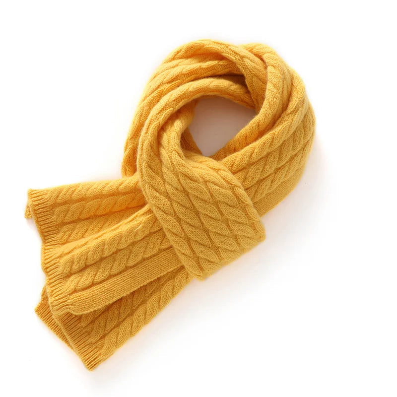 Écharpe En Cachemire Jaune pour Femme Jaune 152*15cm