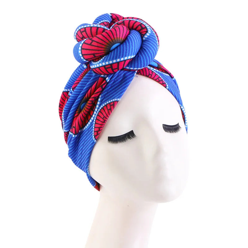 Foulard Africain Femme Bleu et Rouge 