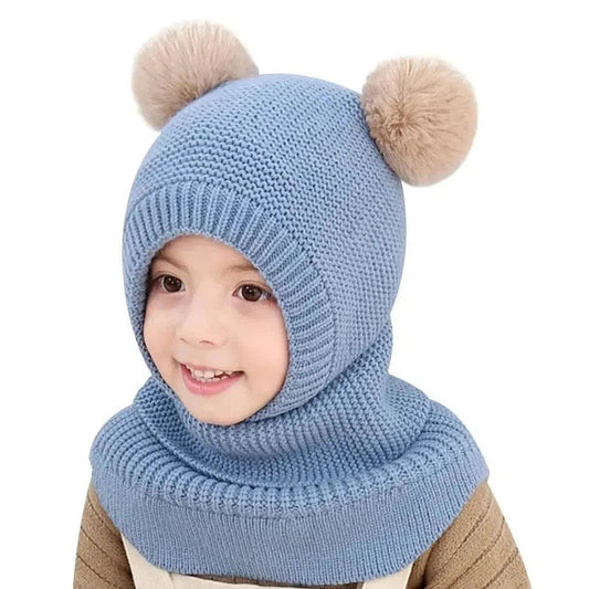 Bonnet Cagoule Enfant Bleu Pâle 2-5ans / 48-52cm