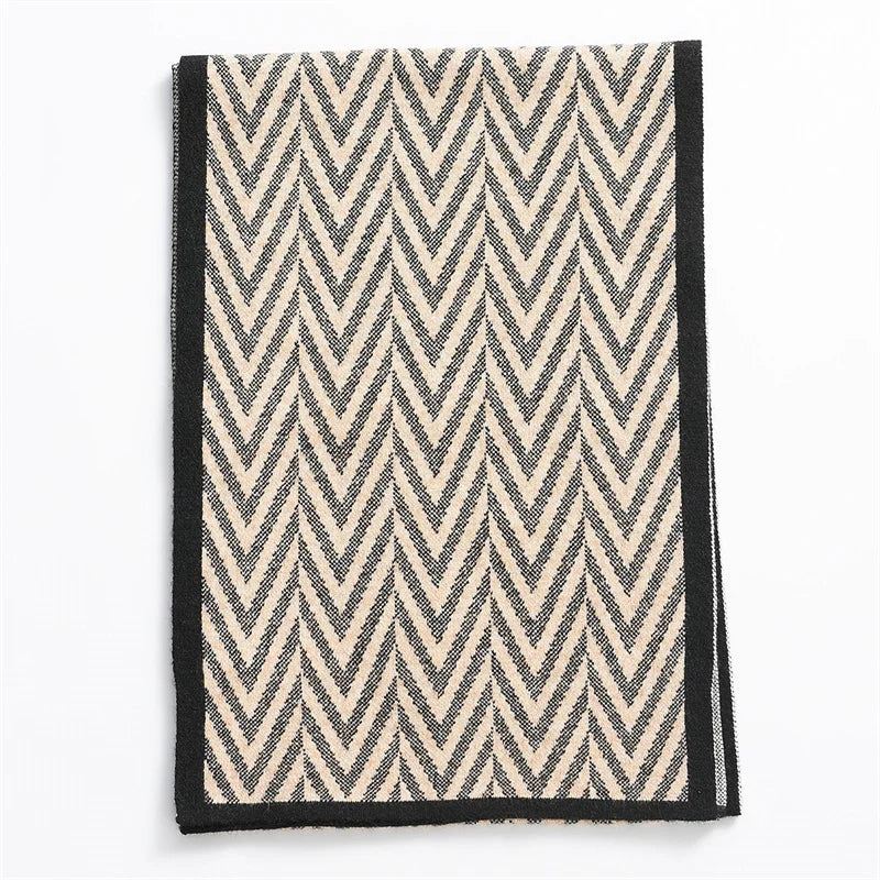 Echarpe Tendance Homme Beige et Noir 30*180cm