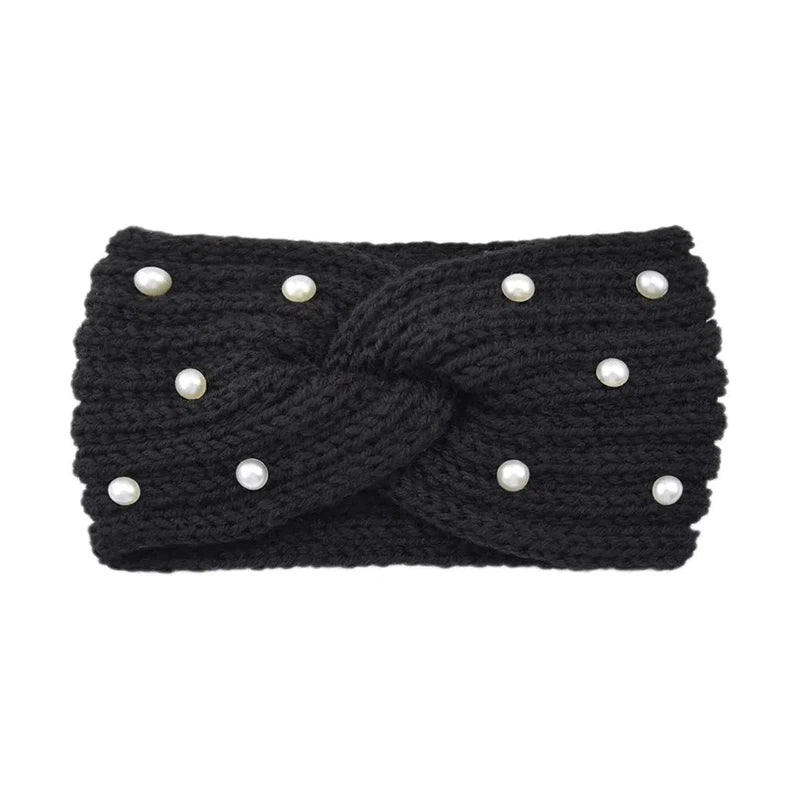 Bandeau Cheveux Femme Hiver Noir 