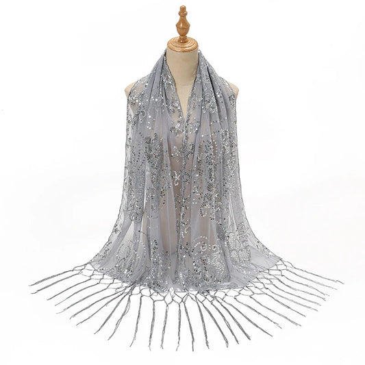 Etole Paillettes Sequins Gris Argenté 160*60cm