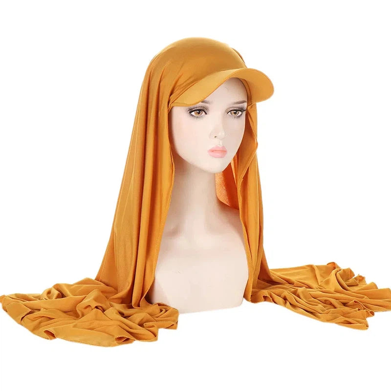 Foulard Casquette Hijab Jaune Moutarde 