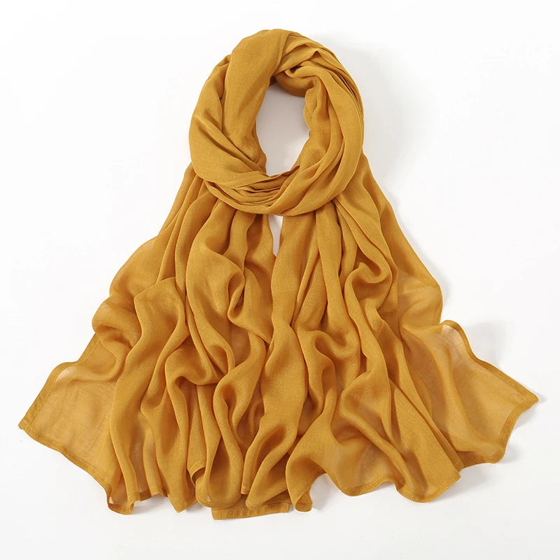 Foulard Femme pour Hijab Jaune Moutarde 190*85cm
