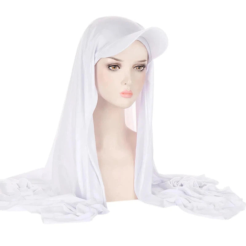 Foulard Casquette Hijab Blanc 