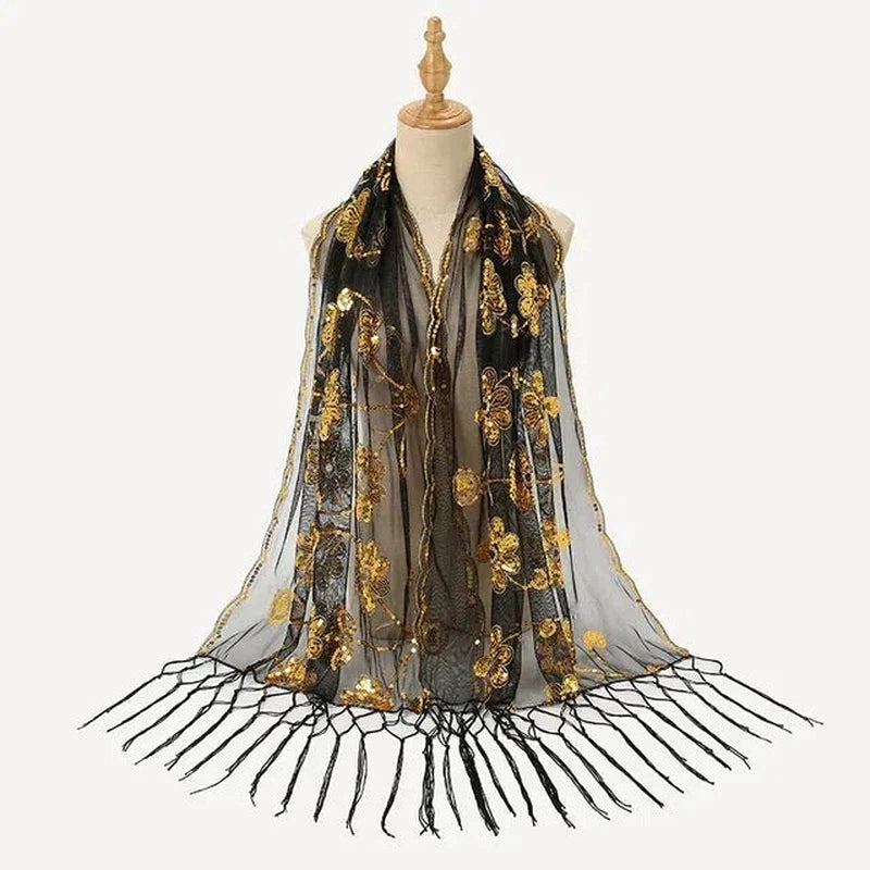 Etole Femme Pour Mariage Noir et Or 135*175cm