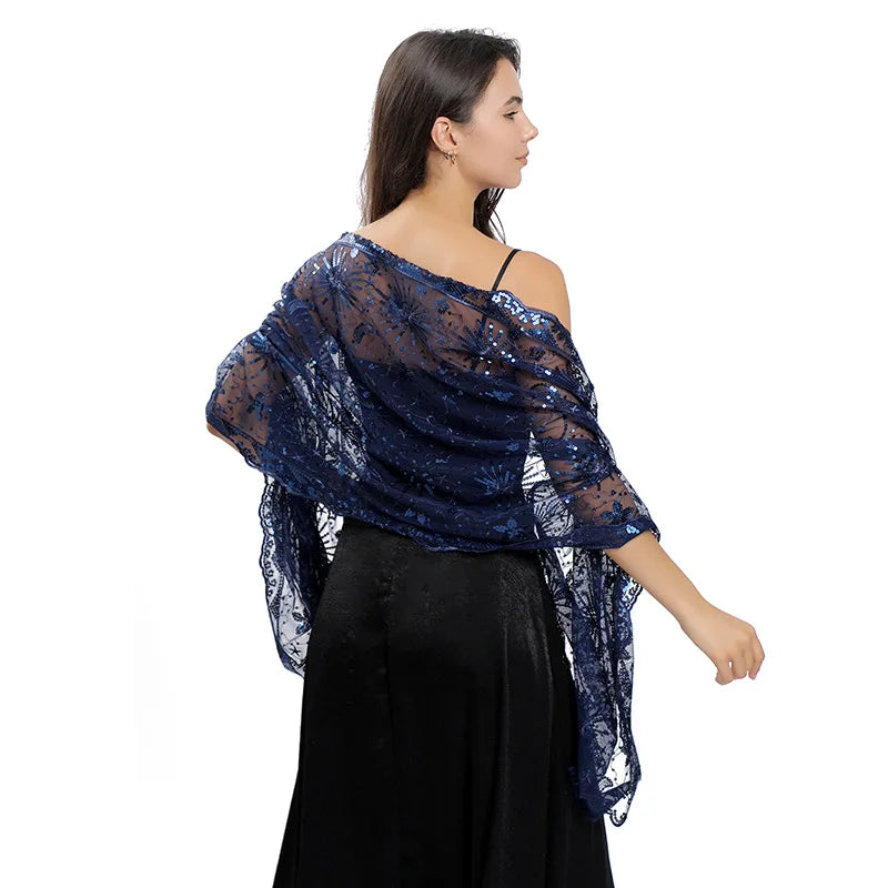 Etole Femme Cérémonie Chic Bleu Marine 60*190cm