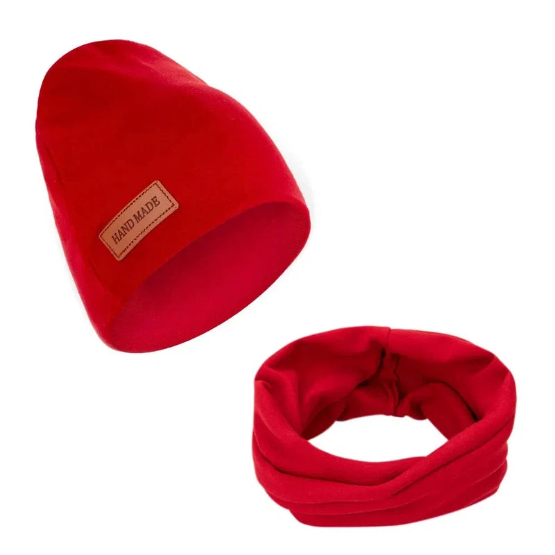 Ensemble Bonnet Snood Enfant Rouge Vif 