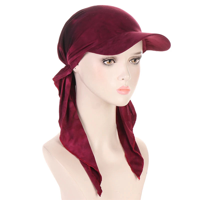 Casquette Foulard Femme Bordeaux et Cerise 