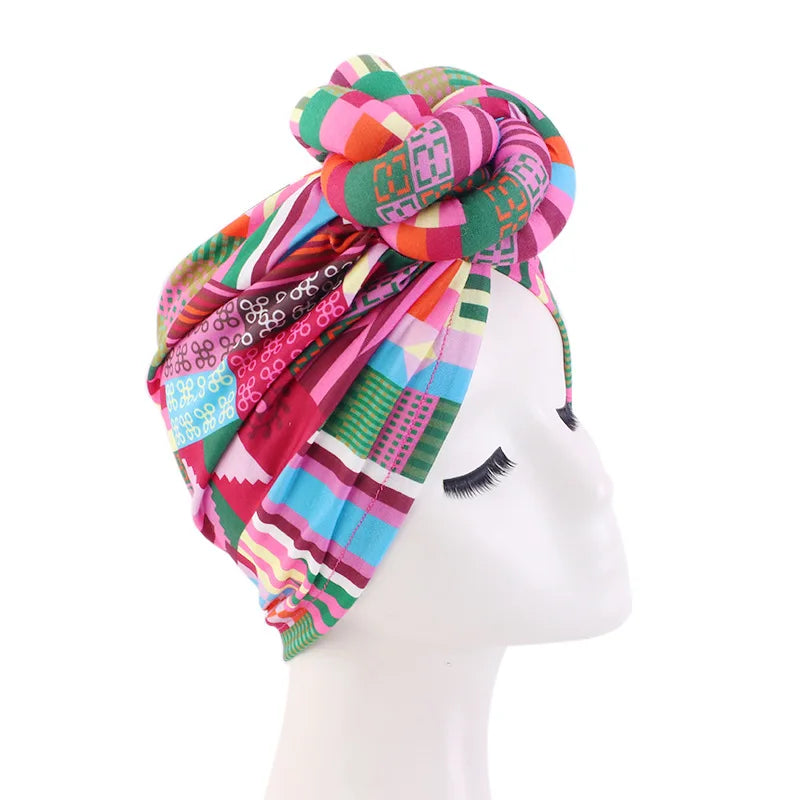Foulard Africain Femme Rose et Vert 