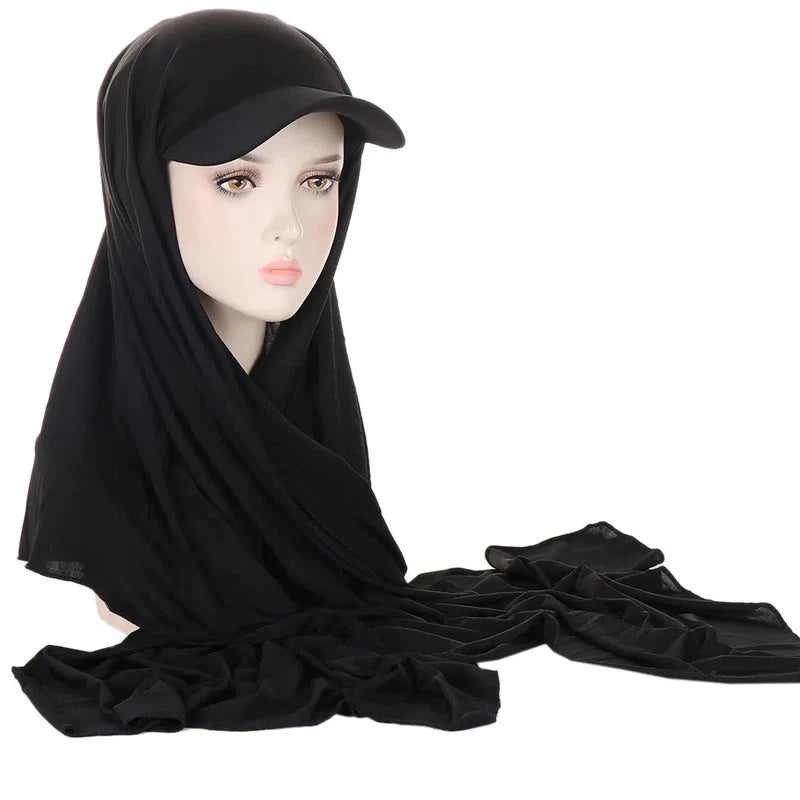 Foulard Casquette Hijab Noir 