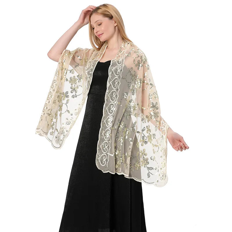 Etole Doré Mariage Beige Clair et Or 60*190cm