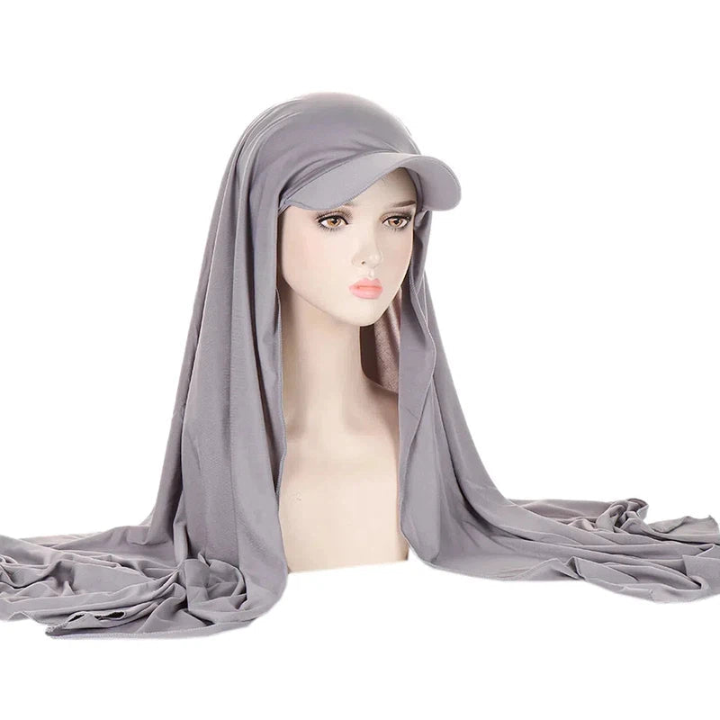Foulard Casquette Hijab Gris 