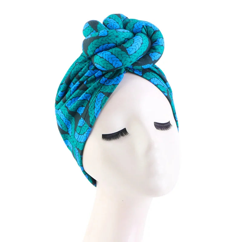 Foulard Africain Femme Turquoise et Noir 